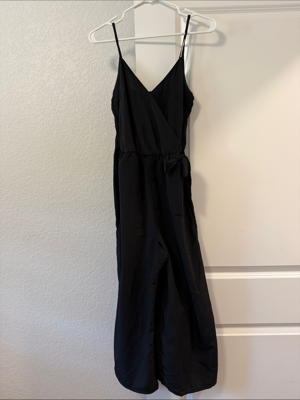 Xhilaration Black One-Shoulder Jumpsuit with Tie Waist